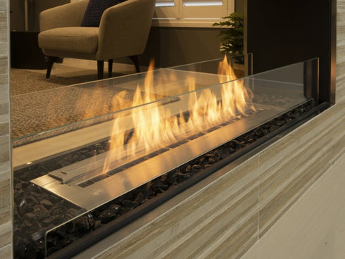 Ecosmart Fire Flex 68DB Double Sided Fireplace Insert - Black Finish / Black Burner - ESF.FX.68DB.B